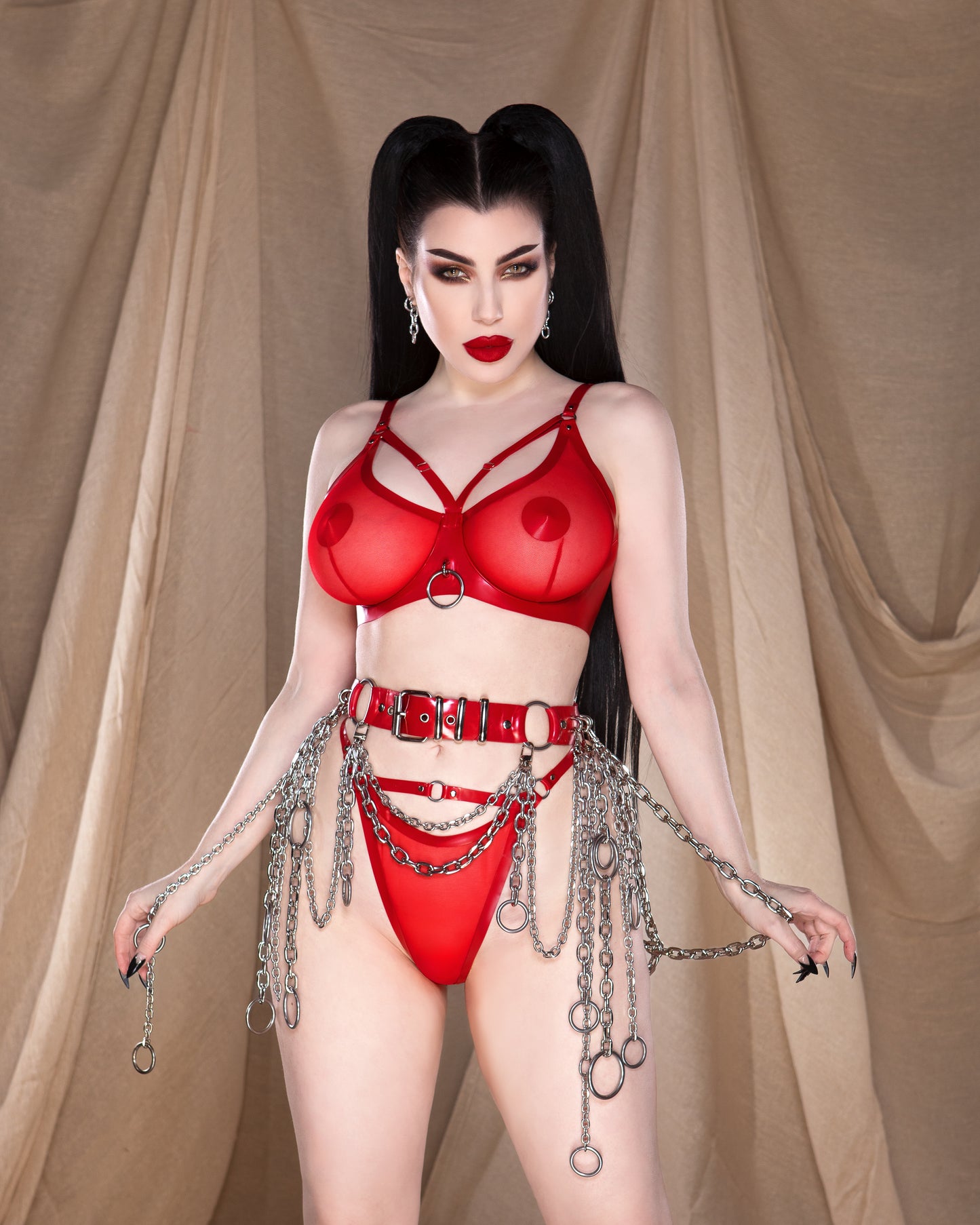 Amara Chained Latex Belt