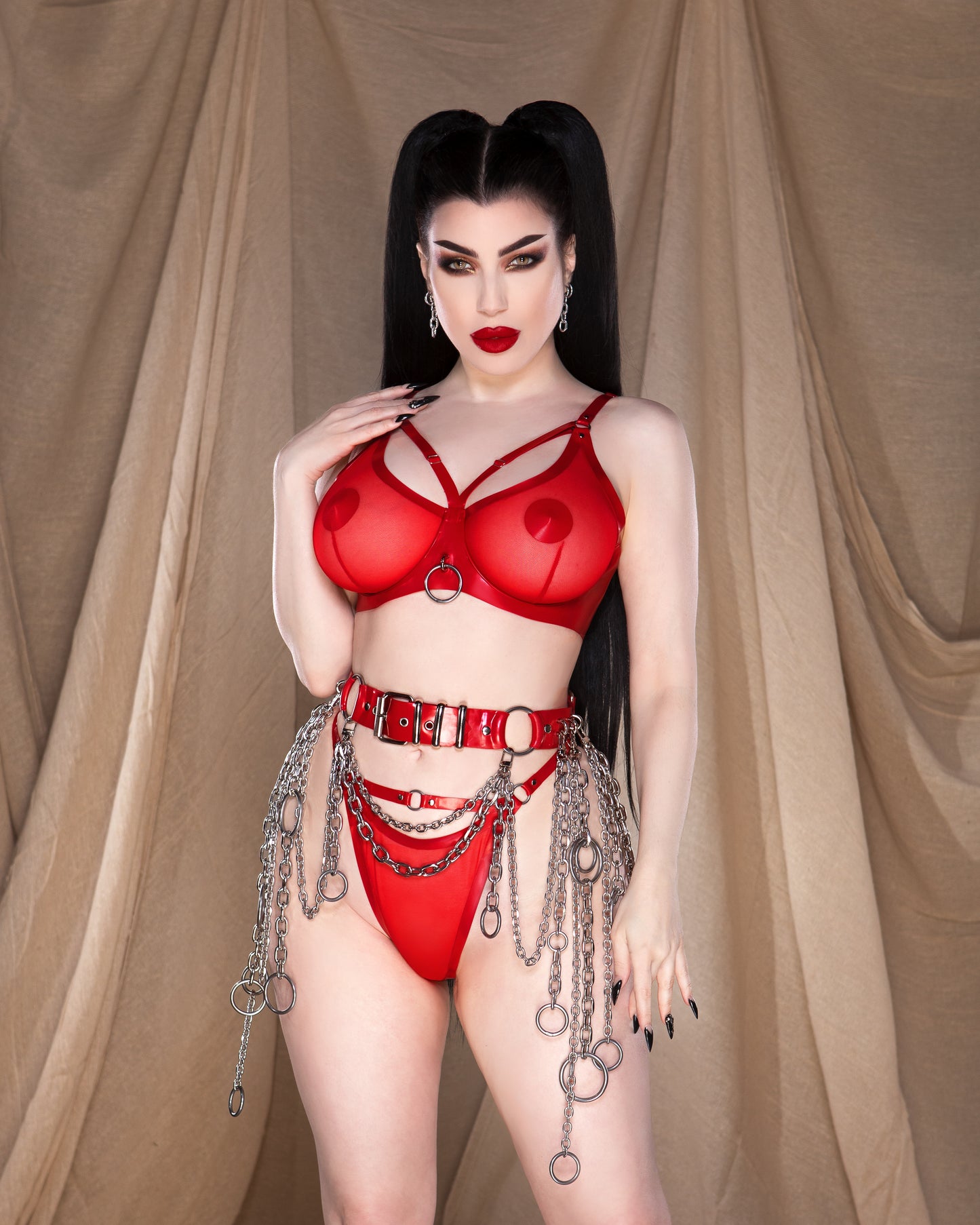 Amara Chained Latex Belt