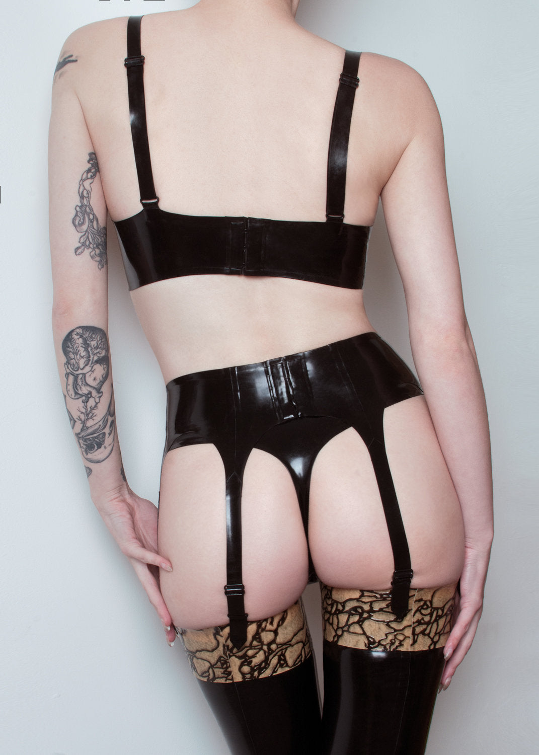 Latex Lace Full Lingerie Set