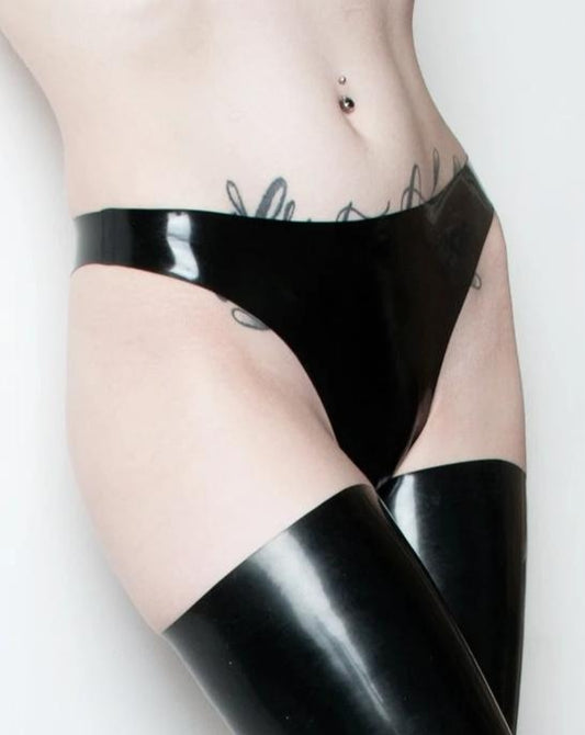 Latex Thong With Crotch Zip