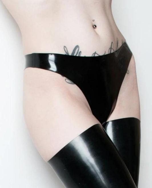 Black Latex Thong - READY TO SHIP