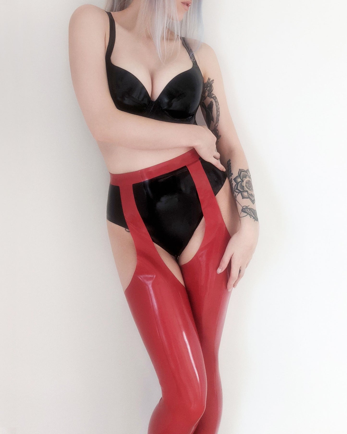 Latex Chaps/Suspender Leggings