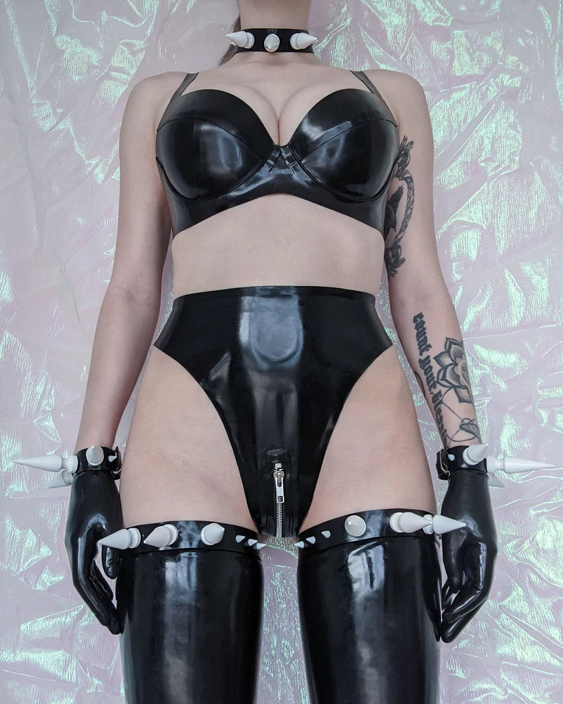 High Waisted Latex Thong