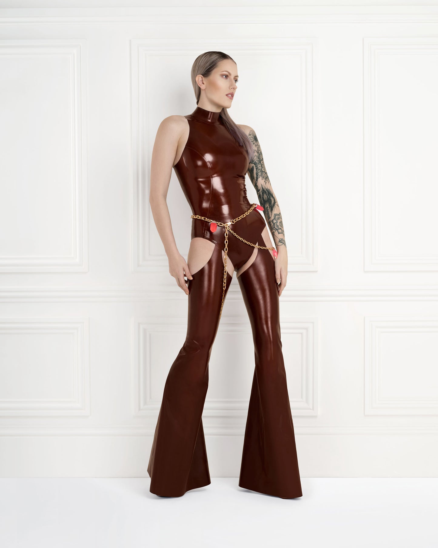 Flared Bell Bottom Latex Chaps