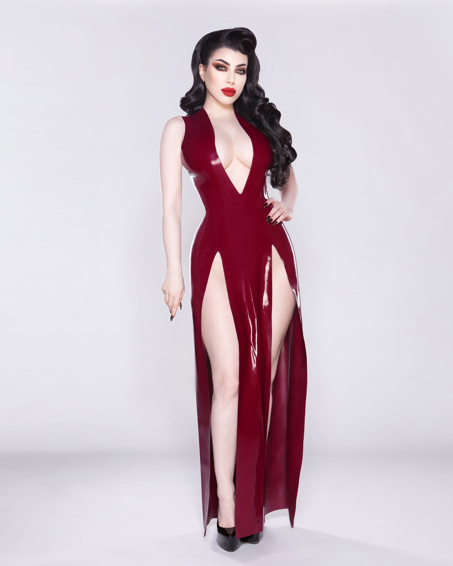 Floor Length Latex Gown