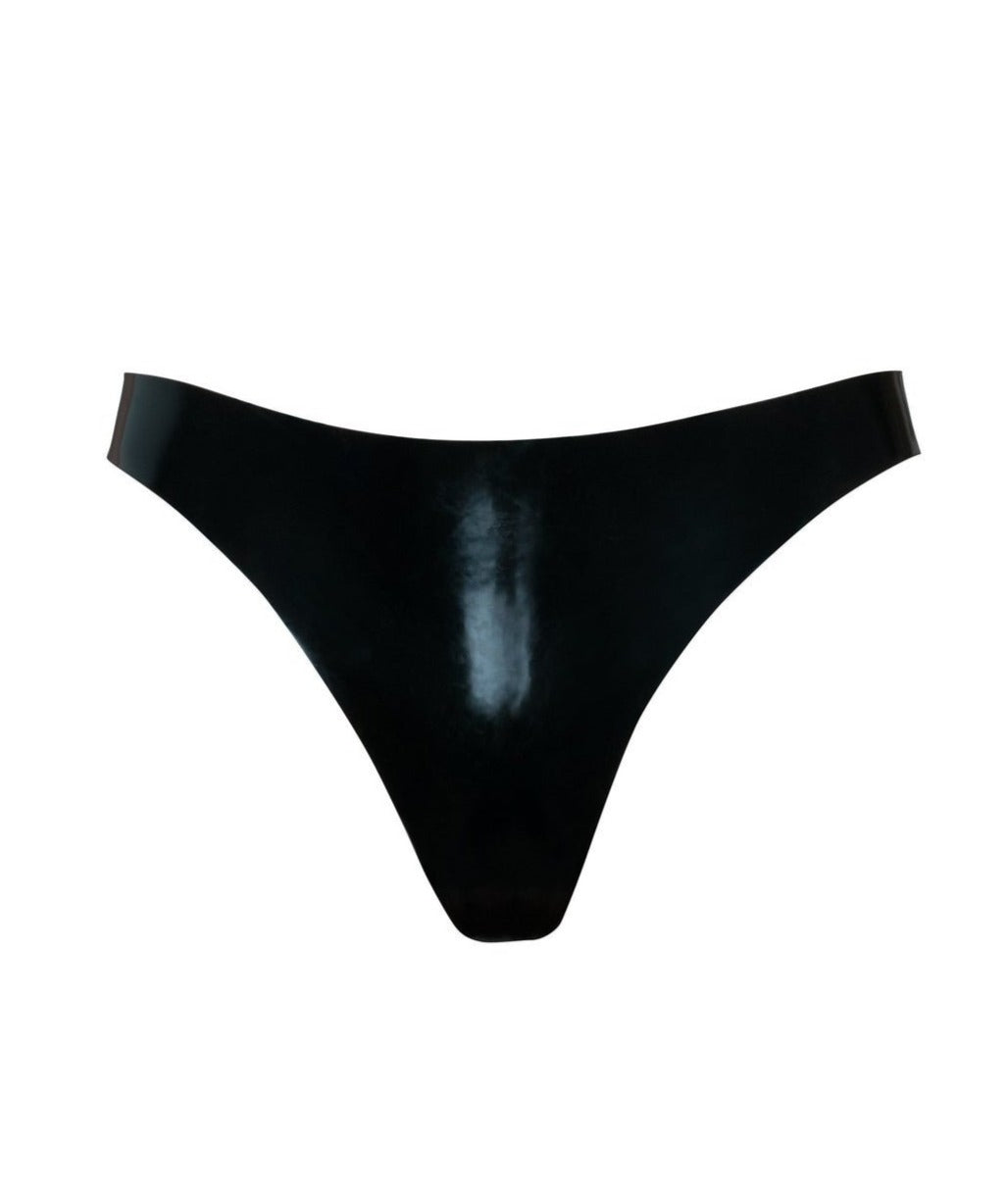 Black Latex Thong - READY TO SHIP