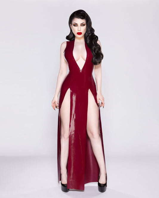 Floor Length Latex Gown