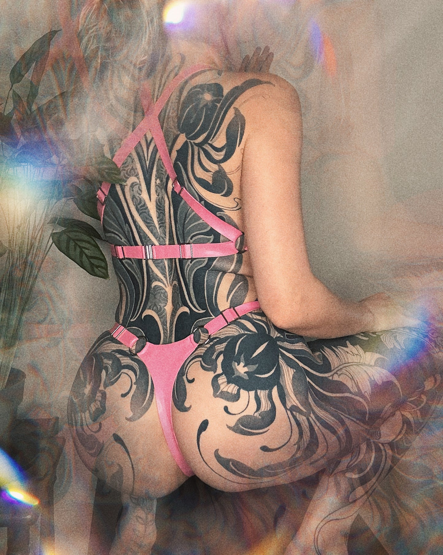 pierced o-ring latex lingerie back