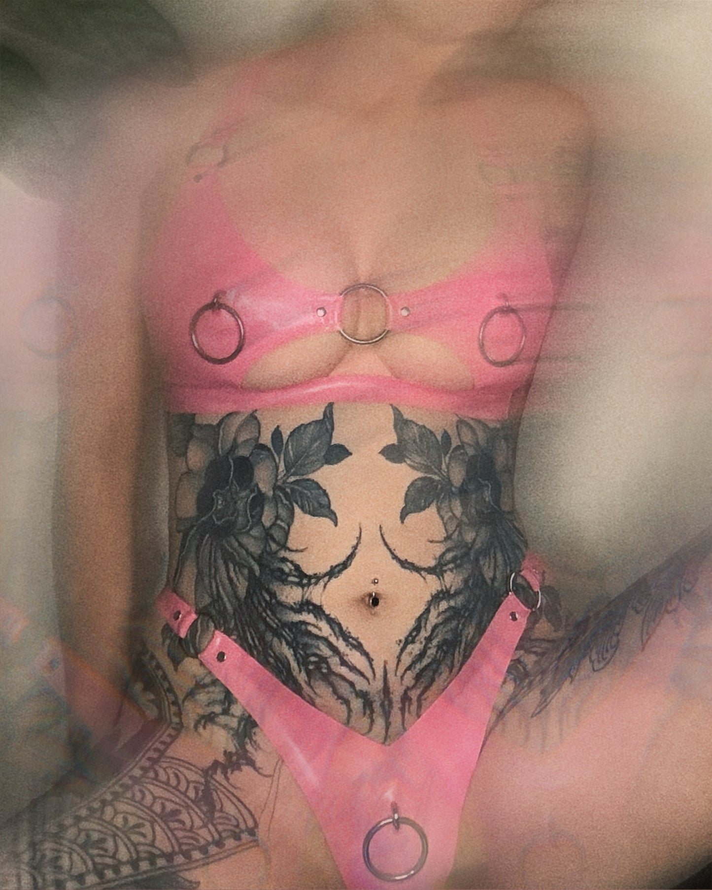 pierced o-ring latex lingerie