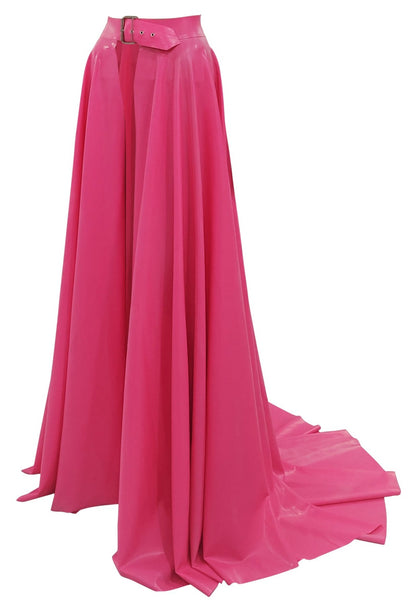 Floor Length Belted Latex Skirt